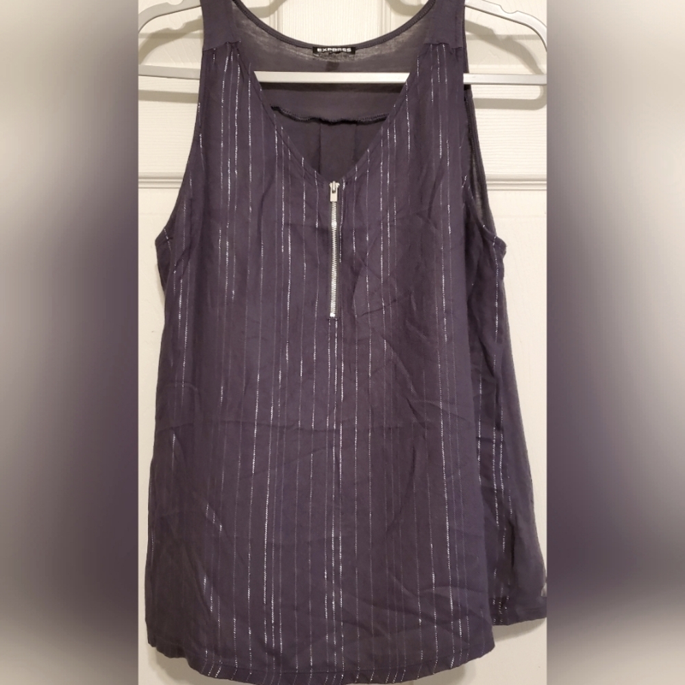 Express Black and Metallic Silver Top. Size S